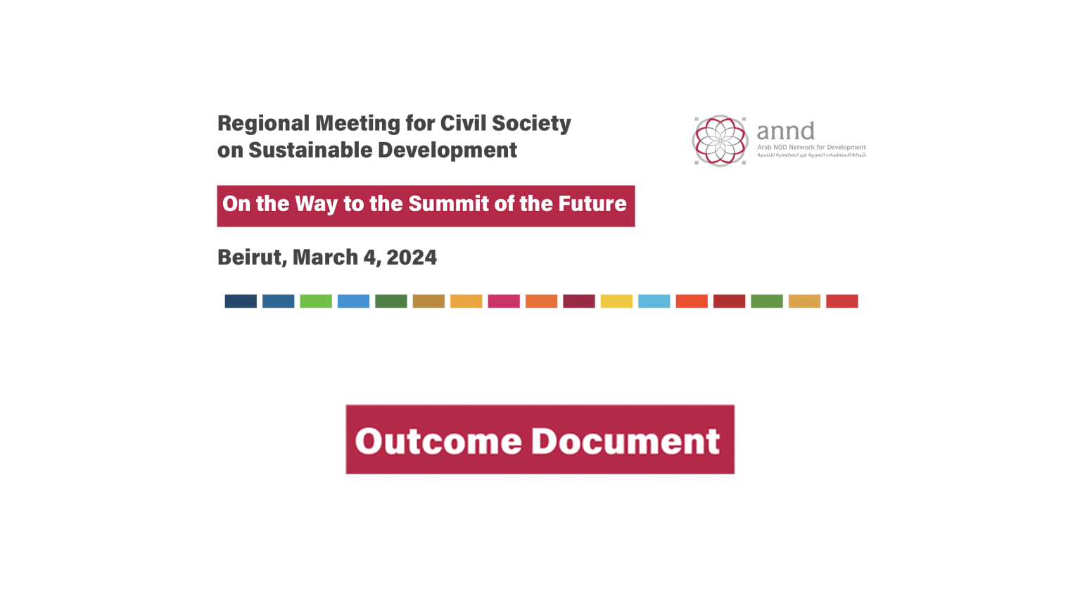 Outcome document -  Regional Meeting for Civil Society on Sustainable Development