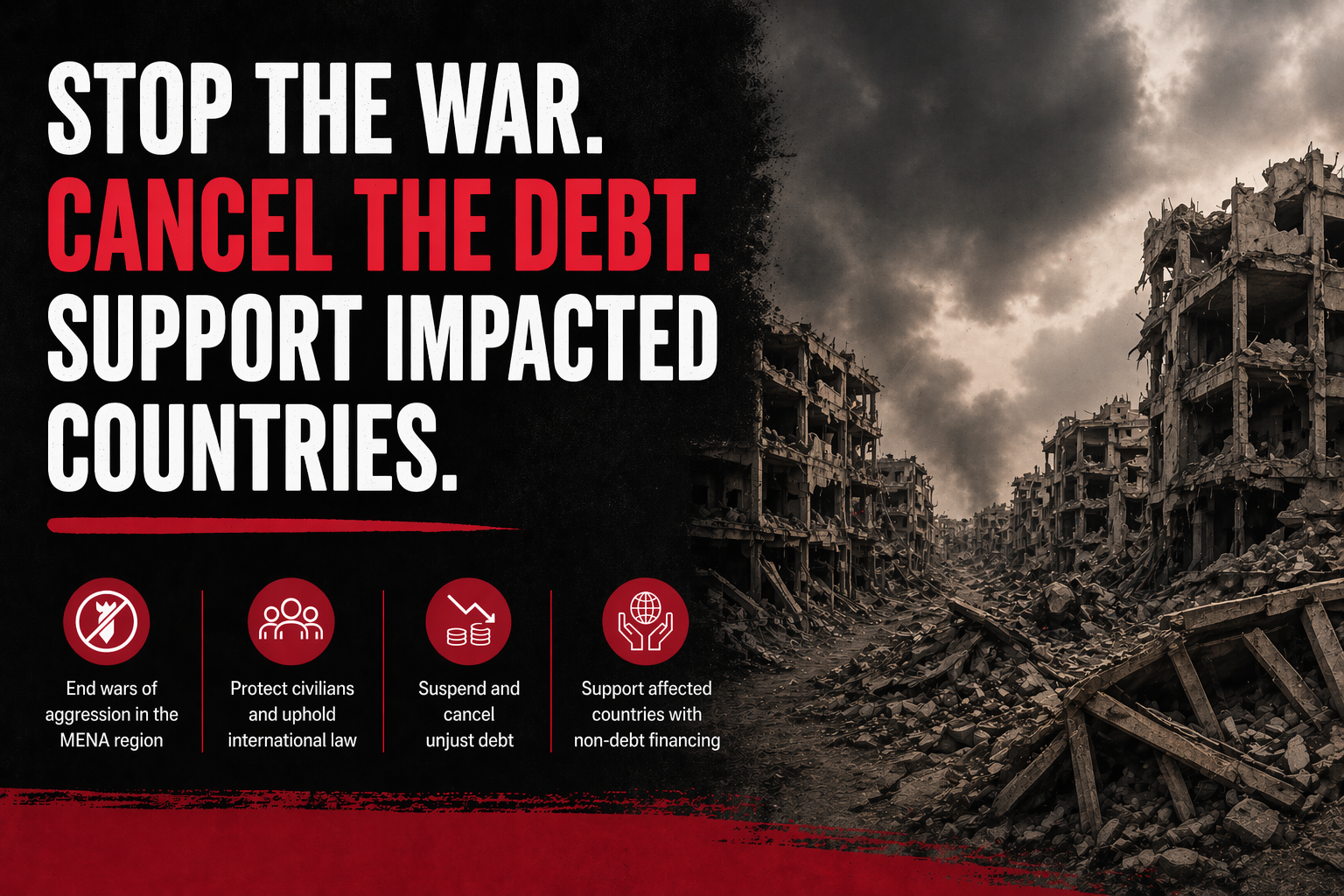 Civil society statement - Stop the war, support impacted countries and cancel the debt